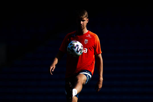 Kristoffer Ajer of the Norwegian national football team