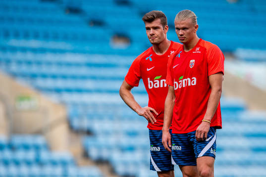 Alexander Sørloth and Erling Braut Haaland of the