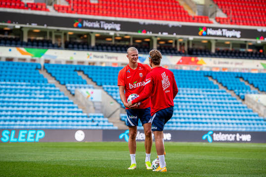 Erling Braut Haaland and Erik Botheim of the Norwegian