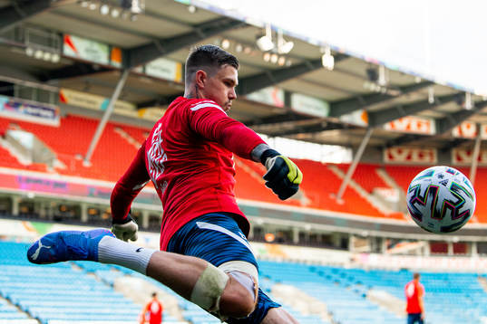 Goalkeeper Per Kristian Bråtveit of the Norwegian national