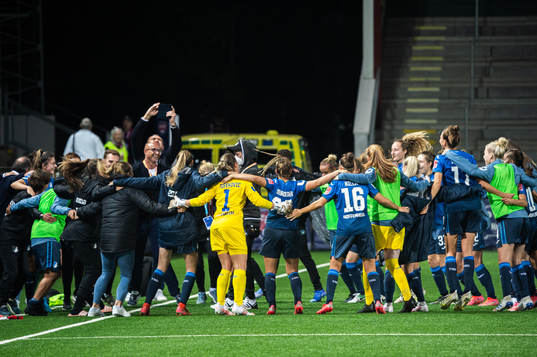 Players of Hoffenheim celebrate