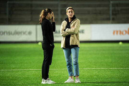Head coach Renee Slegers  and Therese Sjögran, head of