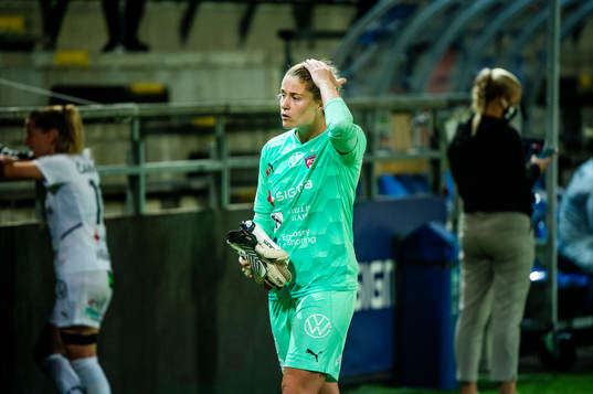 Goalkeeper Teagan Micah of Rosengård looks dejected