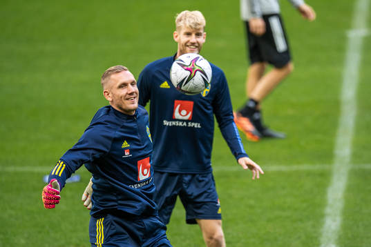 Goalkeeper Robin Olsen of the Swedish national team