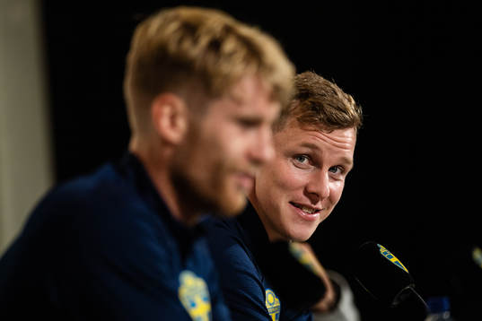 Filip Helander and Emil Krafth of the Swedish national team