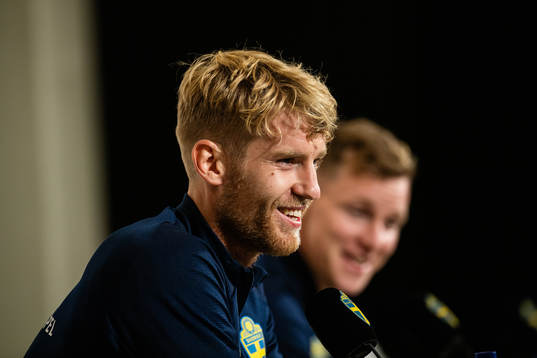 Filip Helander and Emil Krafth of the Swedish national team