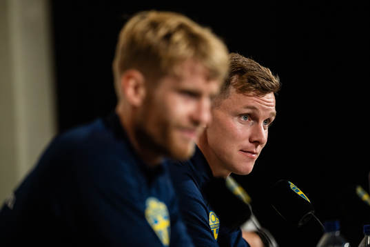 Filip Helander and Emil Krafth of the Swedish national team