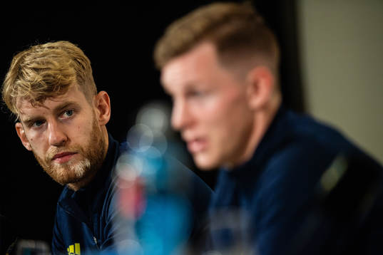 Filip Helander and Emil Krafth of the Swedish national team