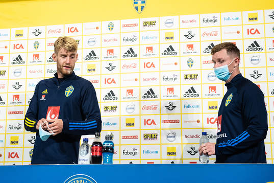 Filip Helander and Emil Krafth of the Swedish national team
