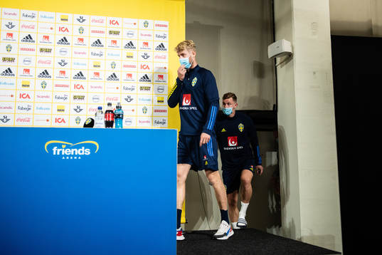 Filip Helander and Emil Krafth of the Swedish national team