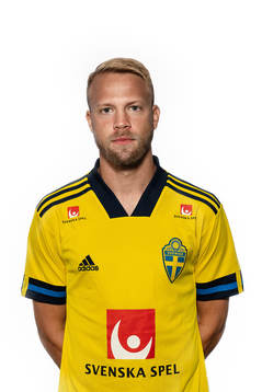 Daniel Sundgren of the Swedish national football team poses