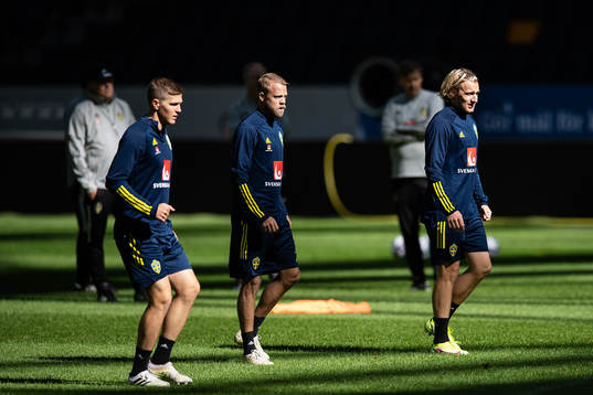 Daniel Sundgren and Emil Forsberg of the Swedish national