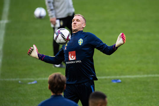 Goalkeeper Robin Olsen of the Swedish national team