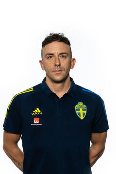 Jimmy Sandberg of the Swedish national football team poses