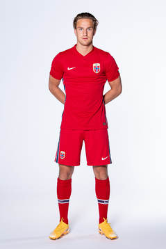 Erik Botheim of the Norwegian national football team poses