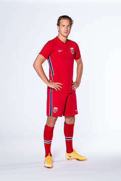 Erik Botheim of the Norwegian national football team poses