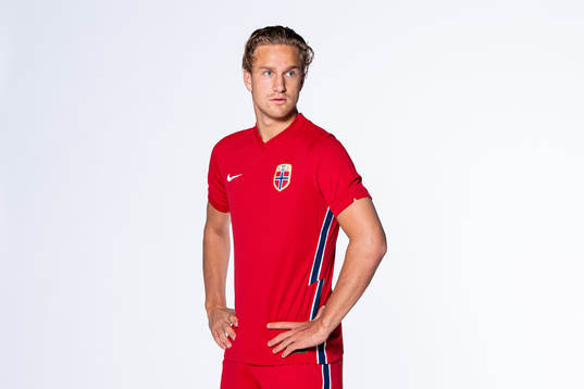 Erik Botheim of the Norwegian national football team poses