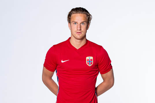 Erik Botheim of the Norwegian national football team poses