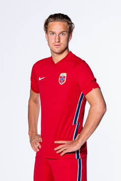 Erik Botheim of the Norwegian national football team poses