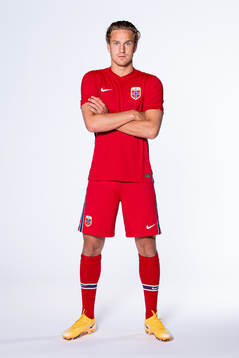 Erik Botheim of the Norwegian national football team poses
