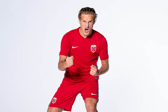 Erik Botheim of the Norwegian national football team poses