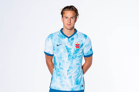 Erik Botheim of the Norwegian national football team poses