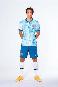 Erik Botheim of the Norwegian national football team poses