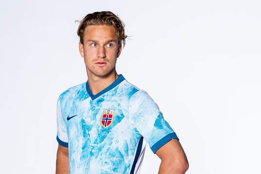 Erik Botheim of the Norwegian national football team poses