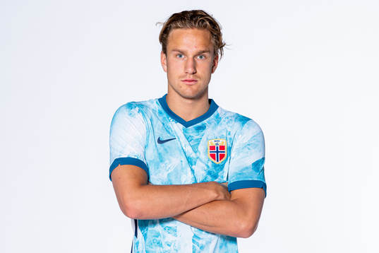 Erik Botheim of the Norwegian national football team poses