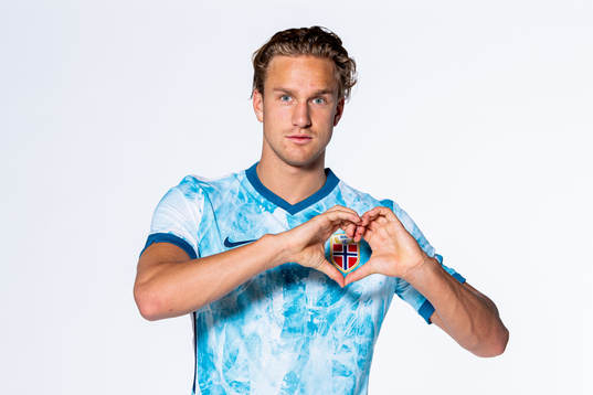 Erik Botheim of the Norwegian national football team poses
