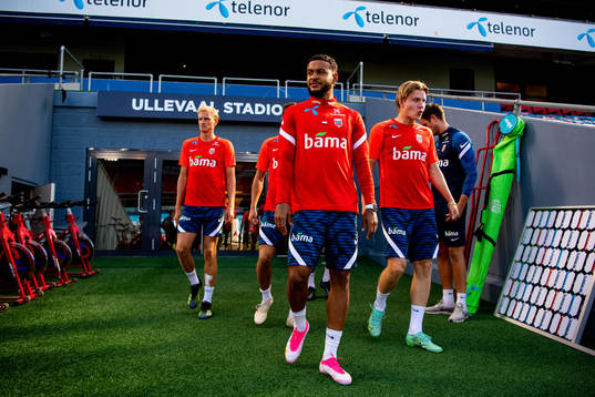 Joshua King and Jens Petter Hauge of the Norwegian national