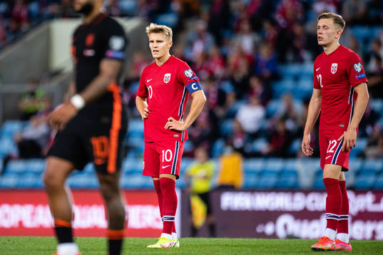 Martin Ødegaard and Marcus Holmgren Pedersen of Norway