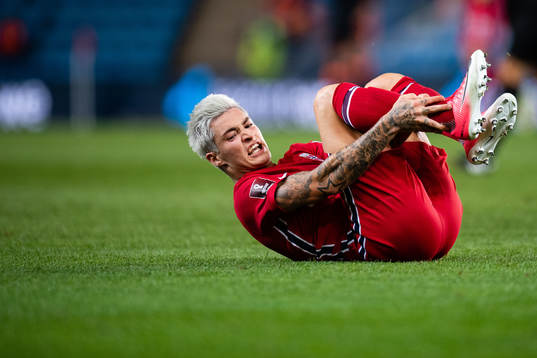 Mathias Normann of Norway in pain