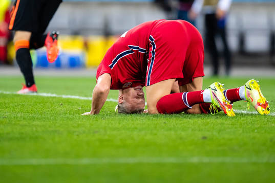 Erling Braut Haaland of Norway looks dejected
