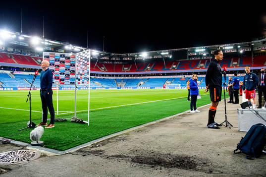 Ståle Solbakken, head coach of Norway, and Virgil van Dijk