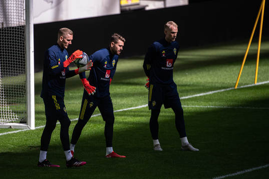 Goalkeepers Robin Olsen, Kristoffer Nordfeldt and Pontus