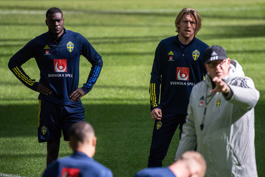 Ken Sema and Emil Forsberg of the Swedish national team