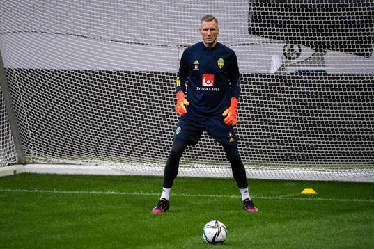 Goalkeeper Robin Olsen of the Swedish national team
