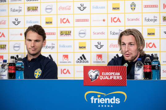 Albin Ekdal and Emil Forsberg of the Swedish national team