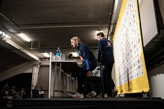 Emil Forsberg and Albin Ekdal of the Swedish national team