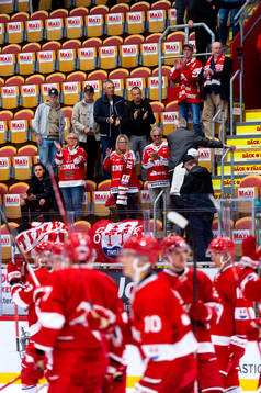 under ishockeymatchen i träningsmatchen mellan Timrå och