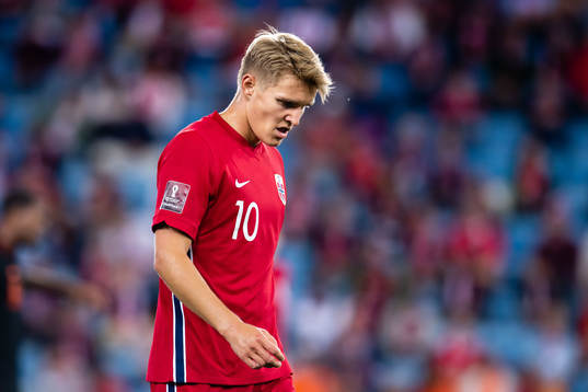 Martin Ødegaard of Norway looks dejected
