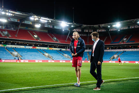 Erling Braut Haaland and Morten Morisbak Skjønsberg, press