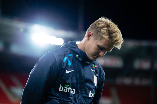Martin Ødegaard of Norway looks dejected