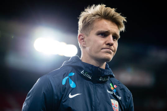 Martin Ødegaard of Norway looks dejected