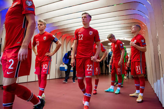 Martin Ødegaard and Marcus Holmgren Pedersen of Norway at