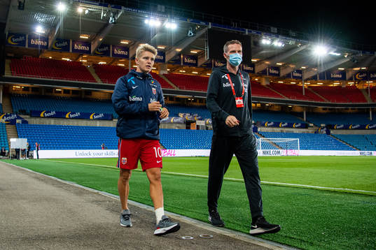 Martin Ødegaard and André Flem of Norway