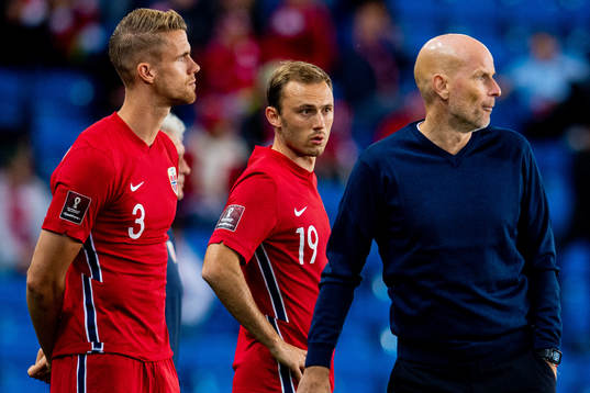 Kristoffer Ajer, Fredrik Aursnes and Ståle Solbakken, head