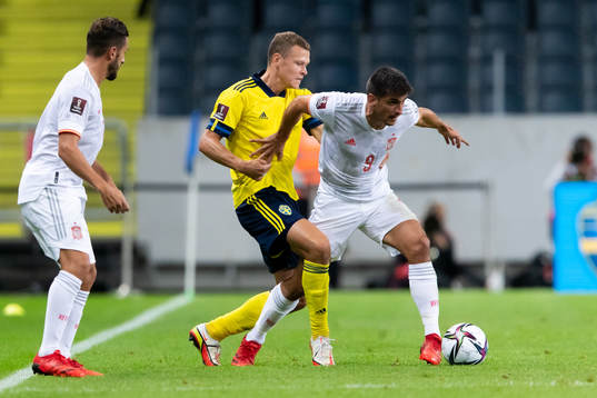 Viktor Claesson of Sweden and Gerard Moreno of Spain