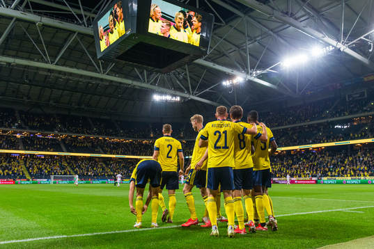 Alexander Isak of Sweden celebrates